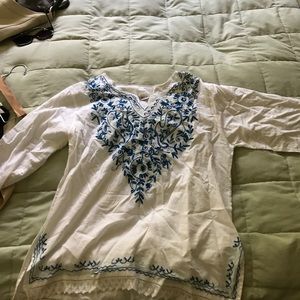 Cotton embroidered tunic