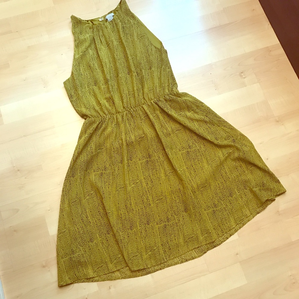 H&M High Neck Green Dress