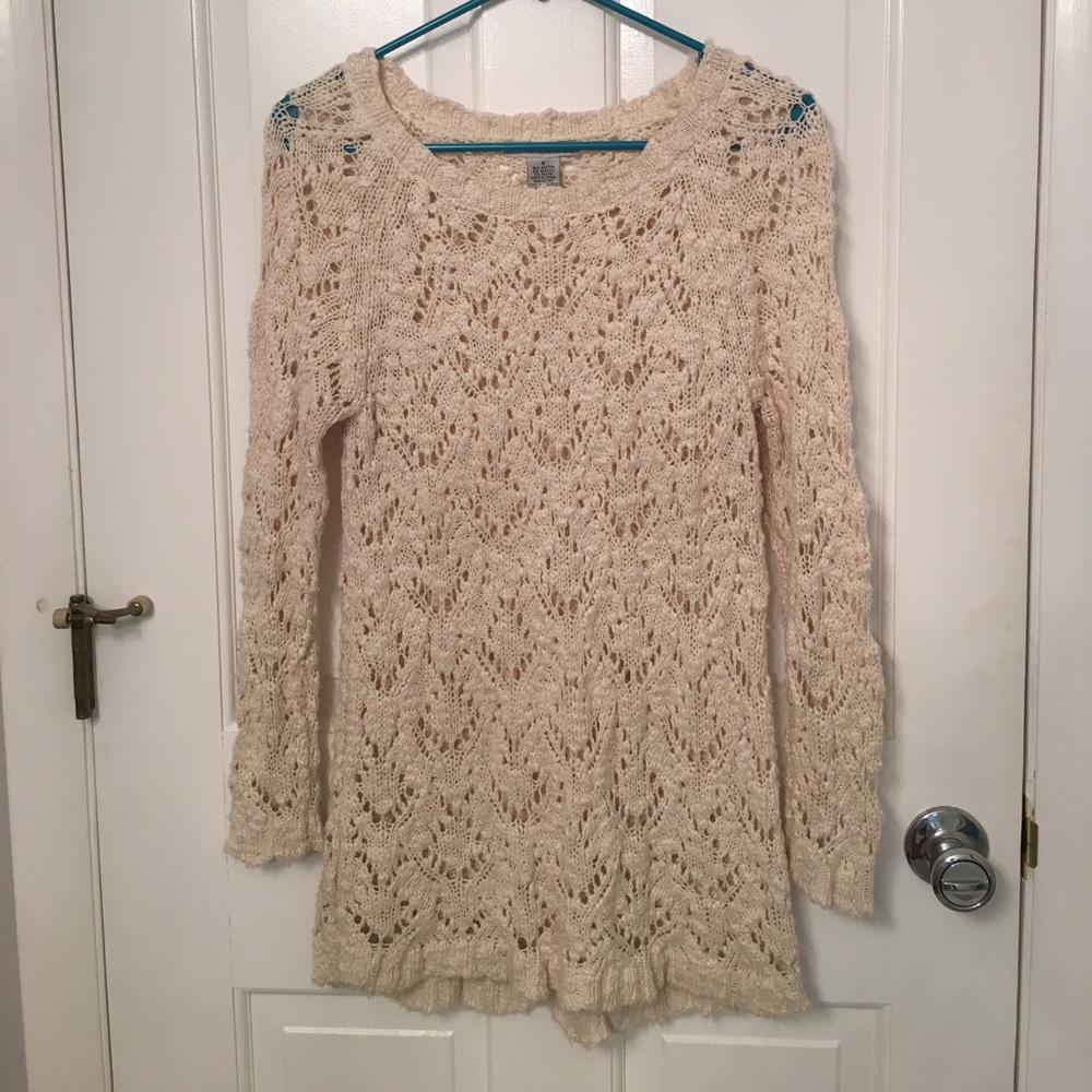 Ivory crochet sweater