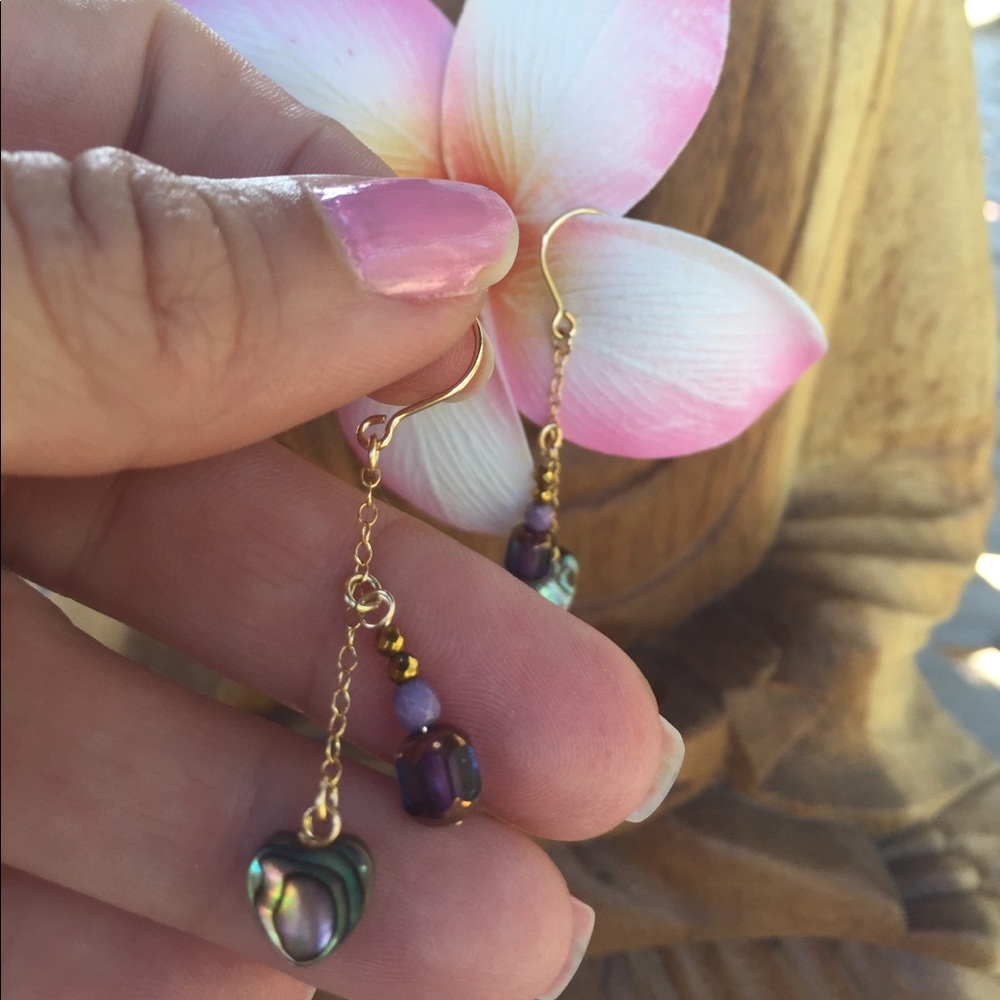 SOLD Dangling Earrings w Pyrite and Czech Glass
