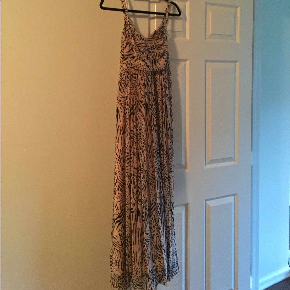 H$m pink and black maxi dress