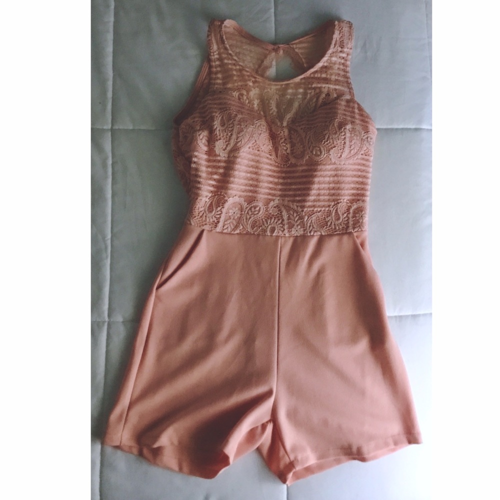 Italian-Made Lace Blush Romper