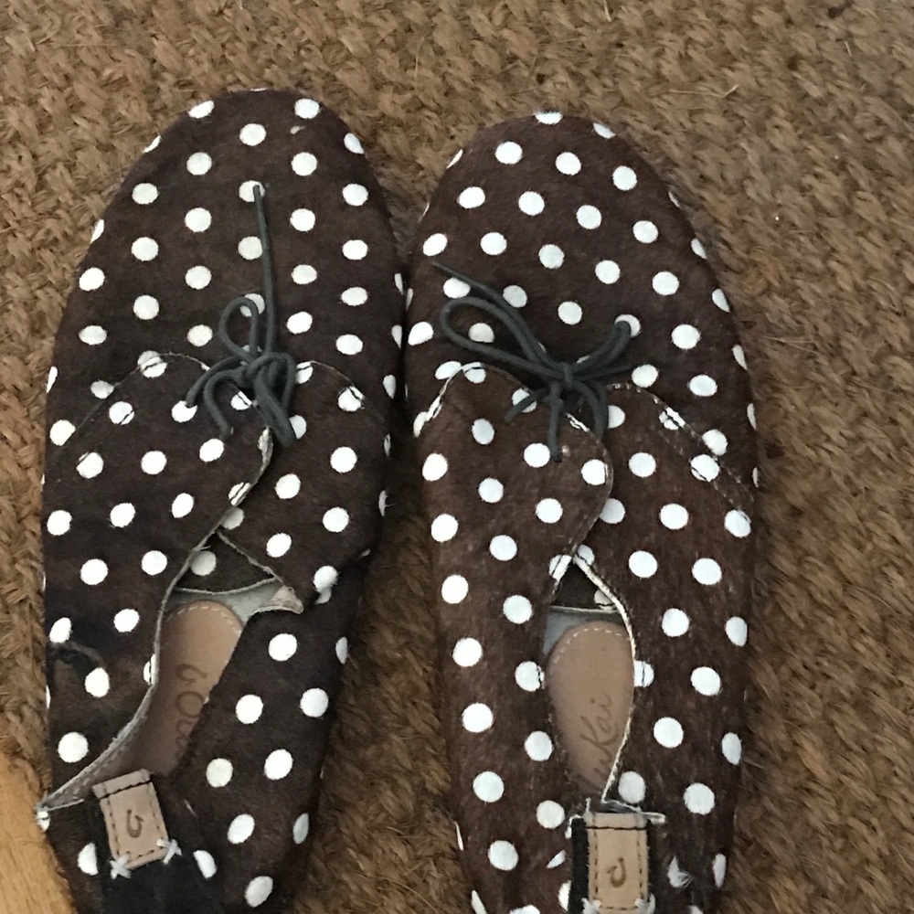 Calf hair polkadot casual oxford