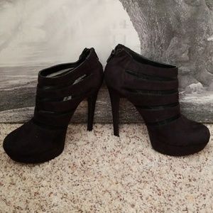 Black suede booty pumps from Jessica Simpson