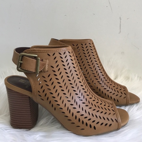 Shoes - •Perforated Peep Toe Booties•