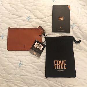Tan Frye Wristlet, Casey Zip Pouch