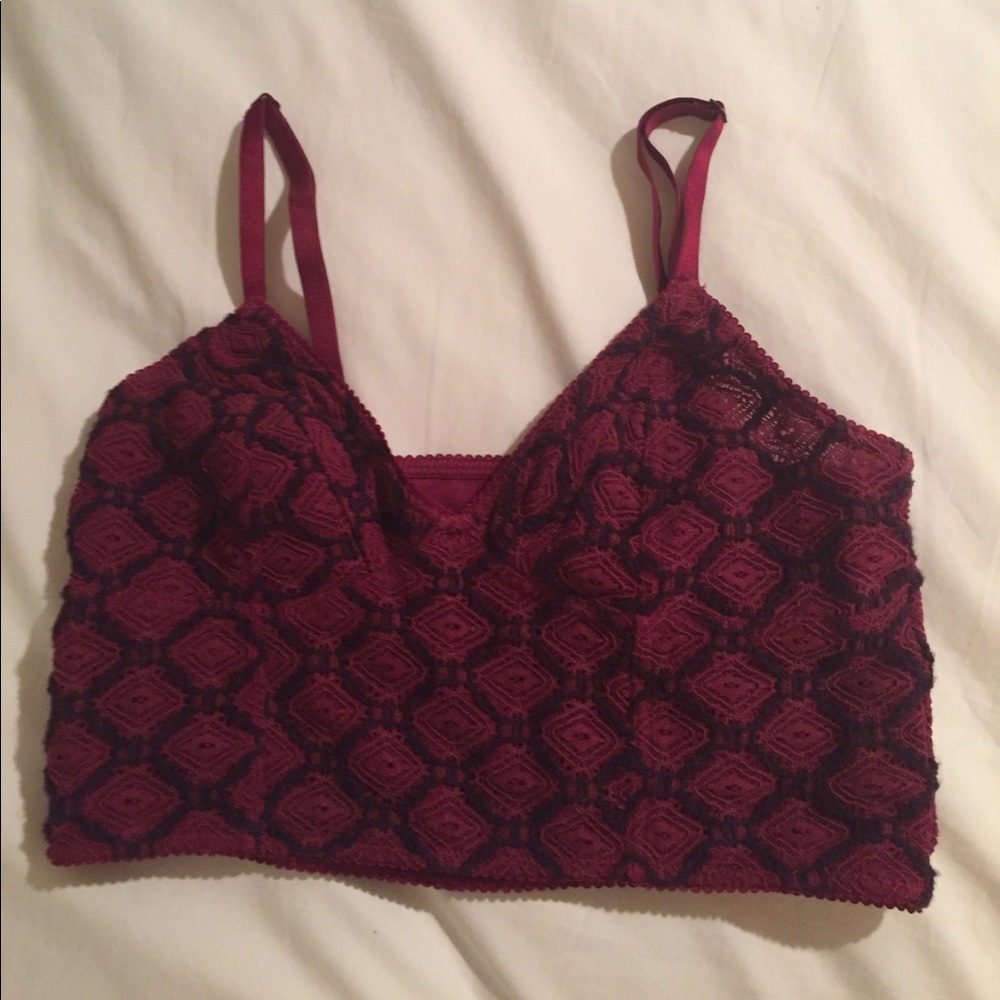 Free People Red Lace Bralette