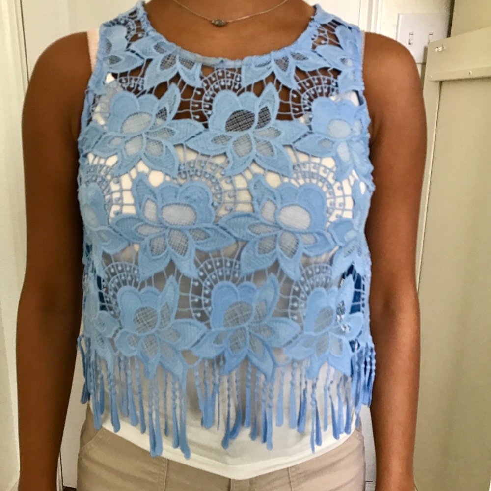Lace Top with Fringe
