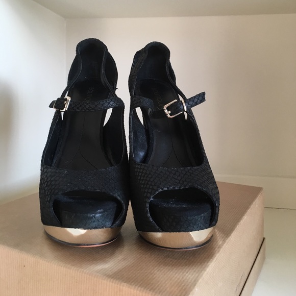 Black Boutique 9 open toe platform heels - Picture 2 of 7