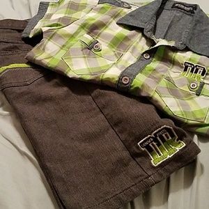 2 Pc Denim Short Set