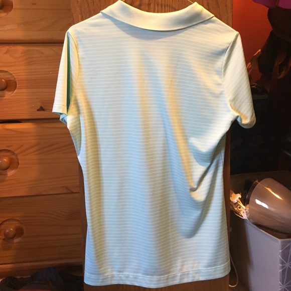 Nike golf blue and white stripe polo - Picture 3 of 3