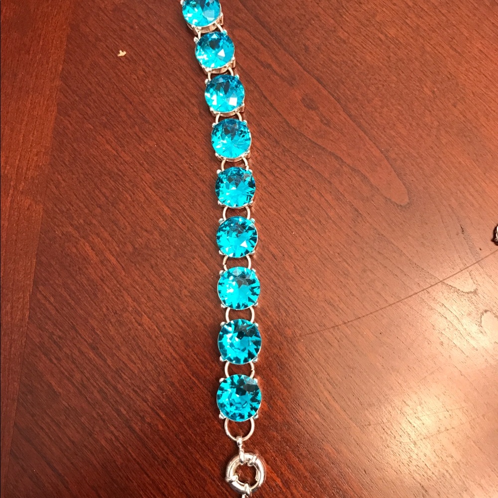 Teal Blue Crystal Bracelet