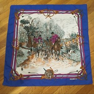 VINTAGE 70's NORMA DORI SCENIC SCARF.29x29"