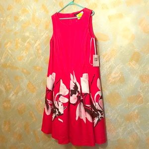 NWT Ivanka Trump Red with Flowers Dress