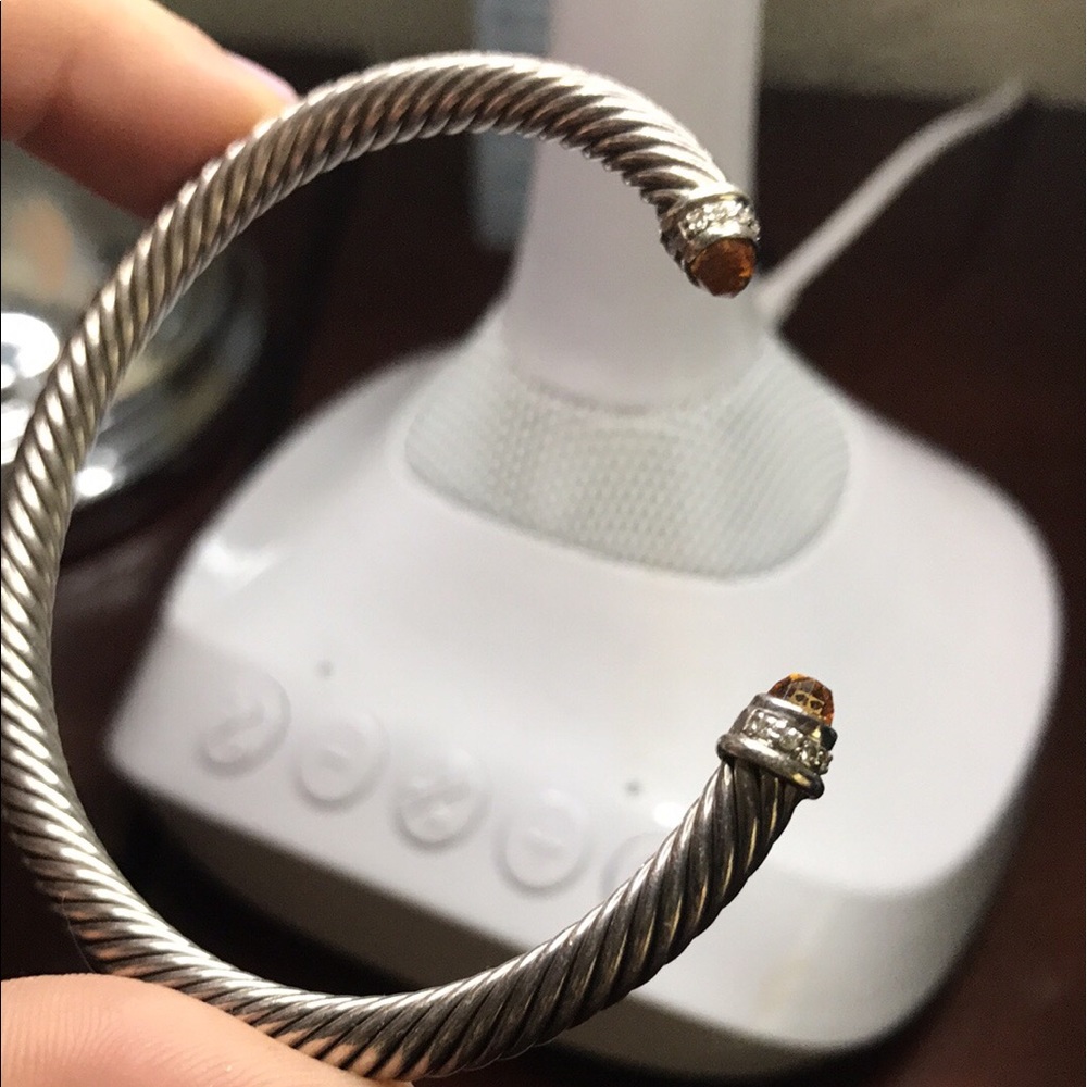 David Yurman cable bracelet citrine stone/diamonds