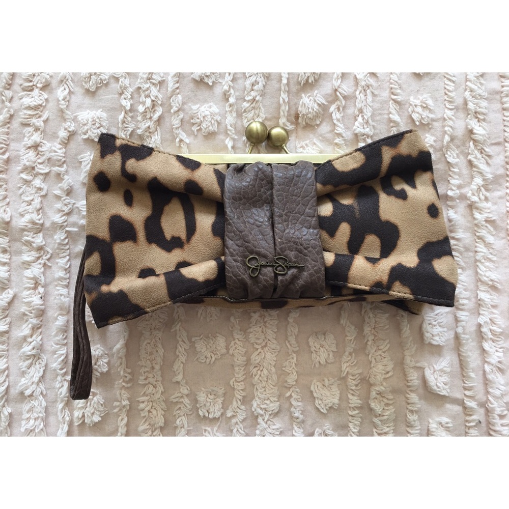 Jessica Simpson Leopard Clutch Wristlet