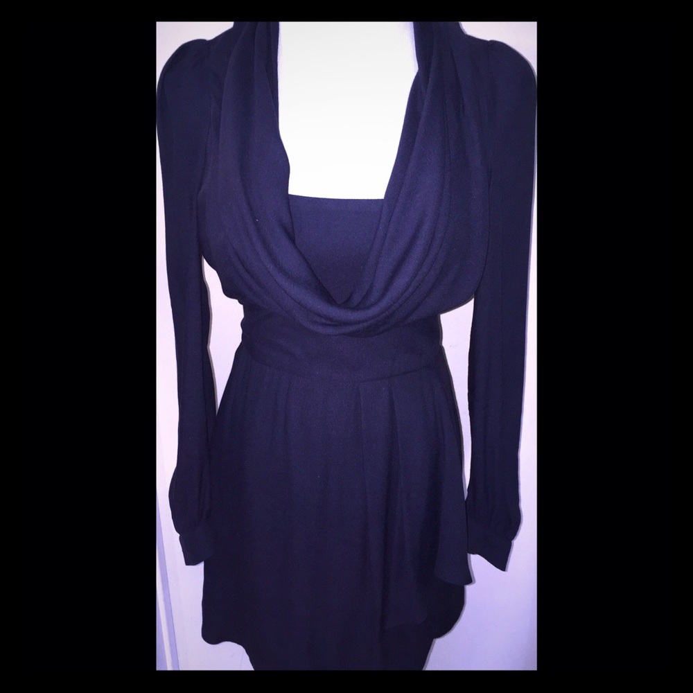 French Connection Chiffon Drape-Neck Dress-Size 2