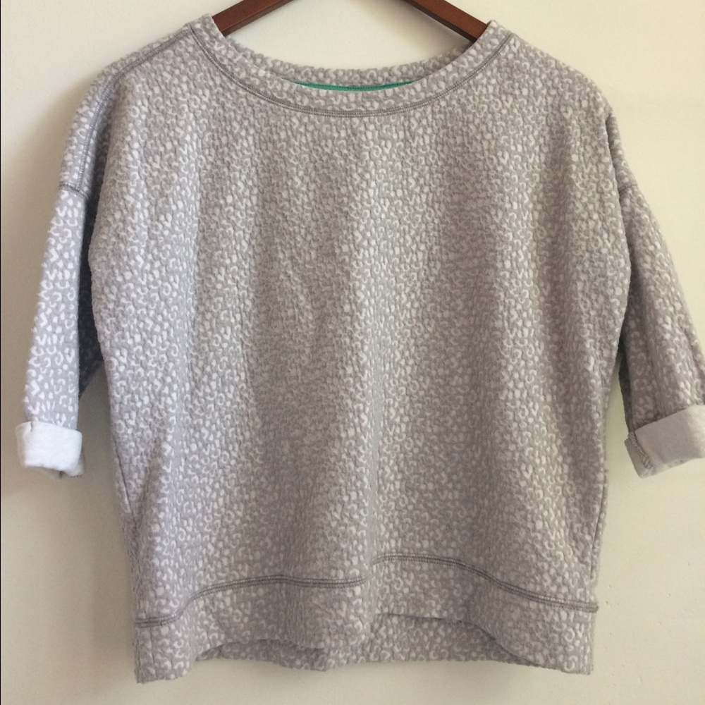 Anthropologie Grey leopard textured sweatshirt