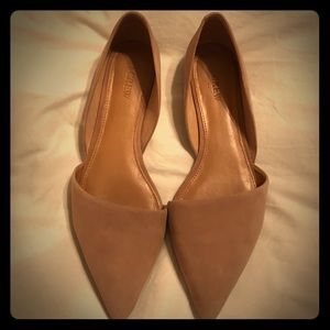 J. Crew Suede D'orsay Flats - Tan, Size 10