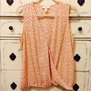 LOFT Blush Polka Dot Blouse (M)