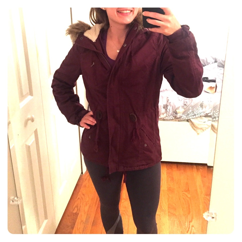 Hooded plum jacket