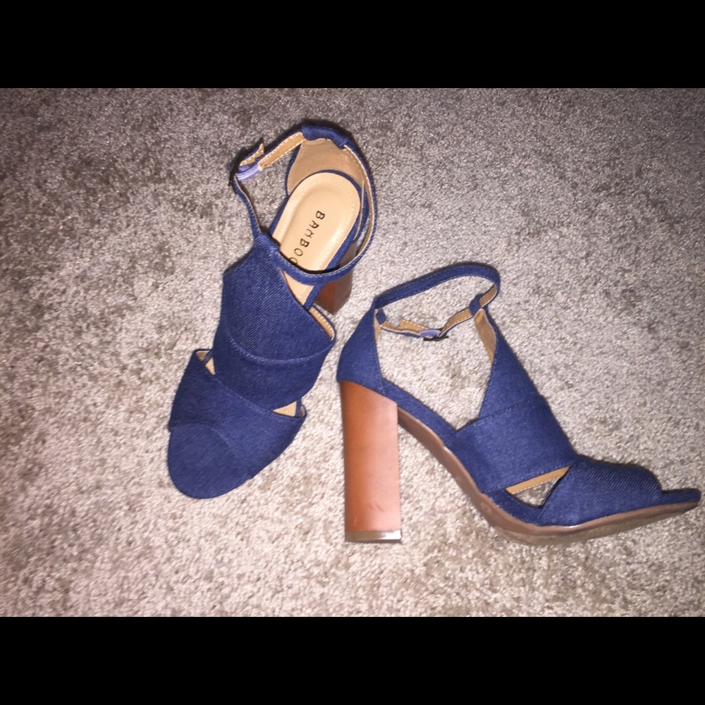 Denim heels