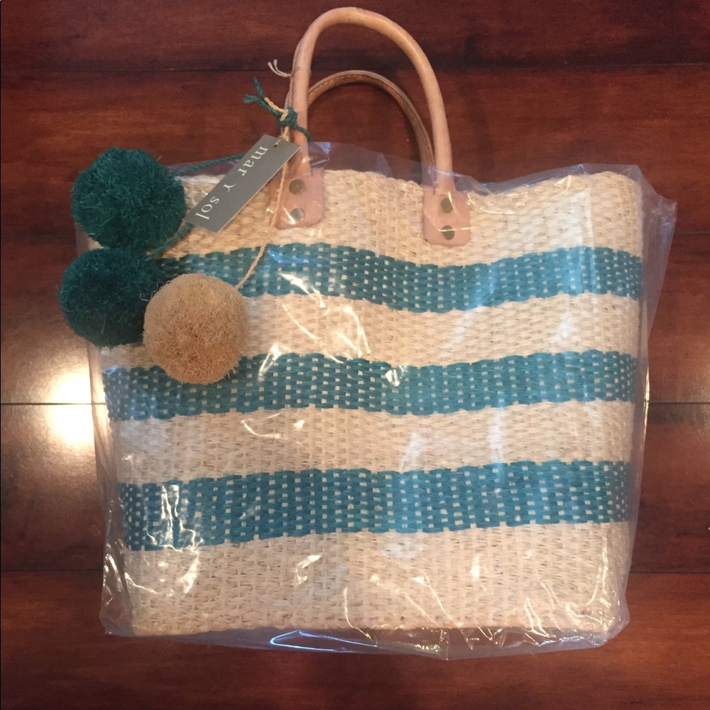 Mar Y Sol Collins Tote in Aqua