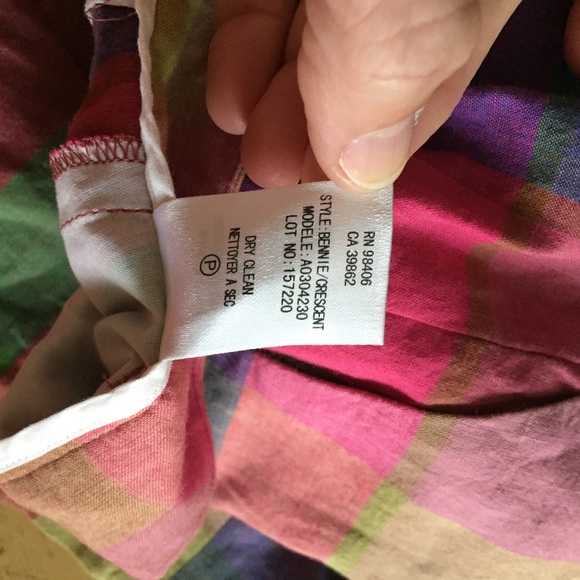 NWT THEORY BRAND FLAT FRONT STRETCH PLAID SHORTS 8 - Picture 6 of 9