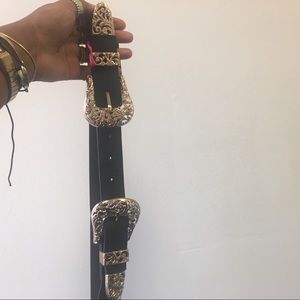 Filigree Double Buckle Belt