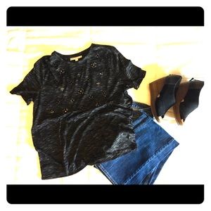 Rhinestone-embellished tee is cute + comfy