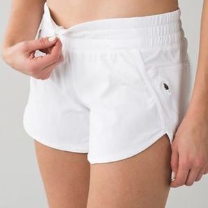 Lululemon White Tracker Shorts