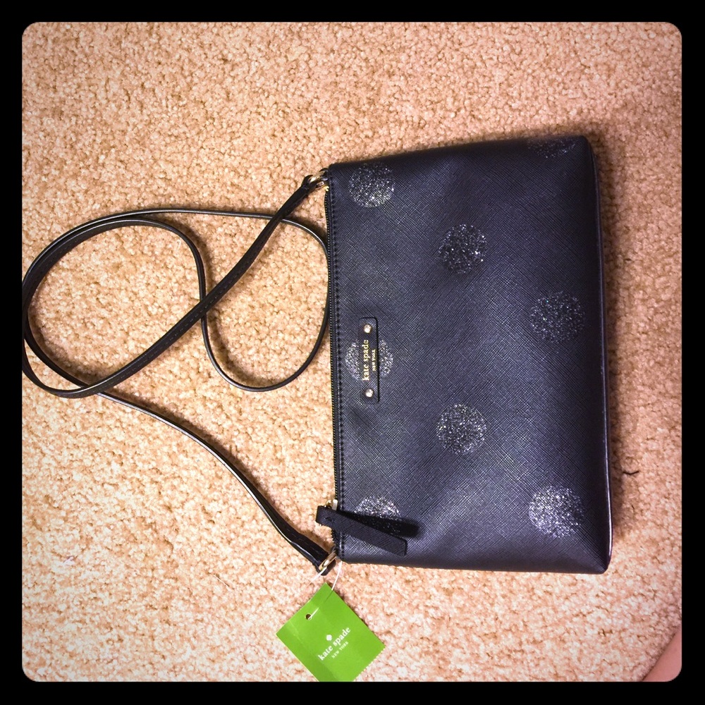 Kate Spade small black polka dot purse.