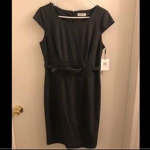 Calvin Klein Charcoal Gray Sheath Dress