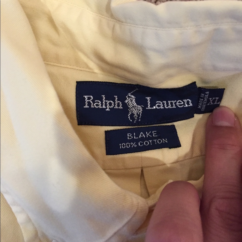 Men's Ralph Lauren yellow button down - Picture 2 of 5