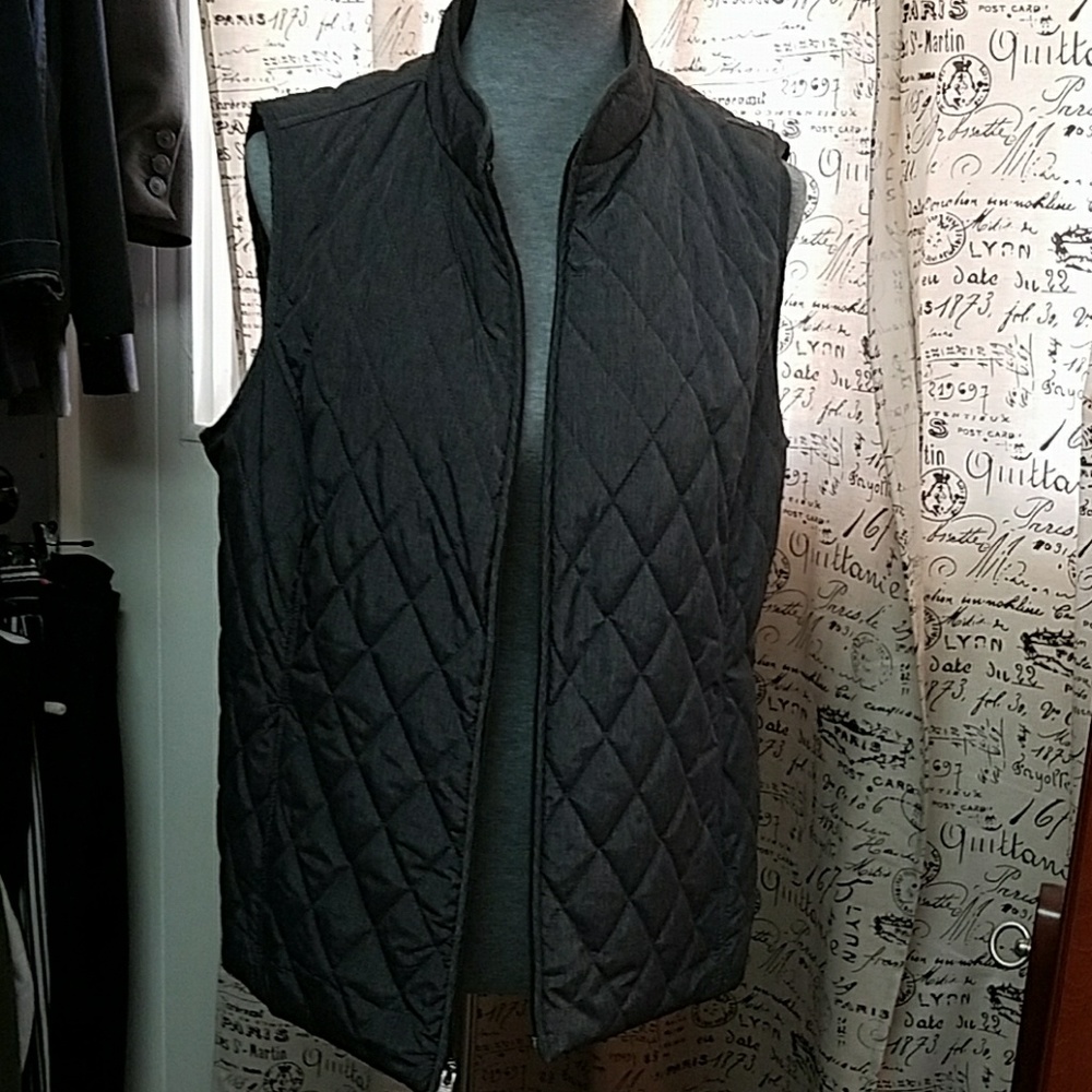 Gray quilted vest