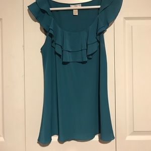 Kenar Teal Sleeveless Blouse
