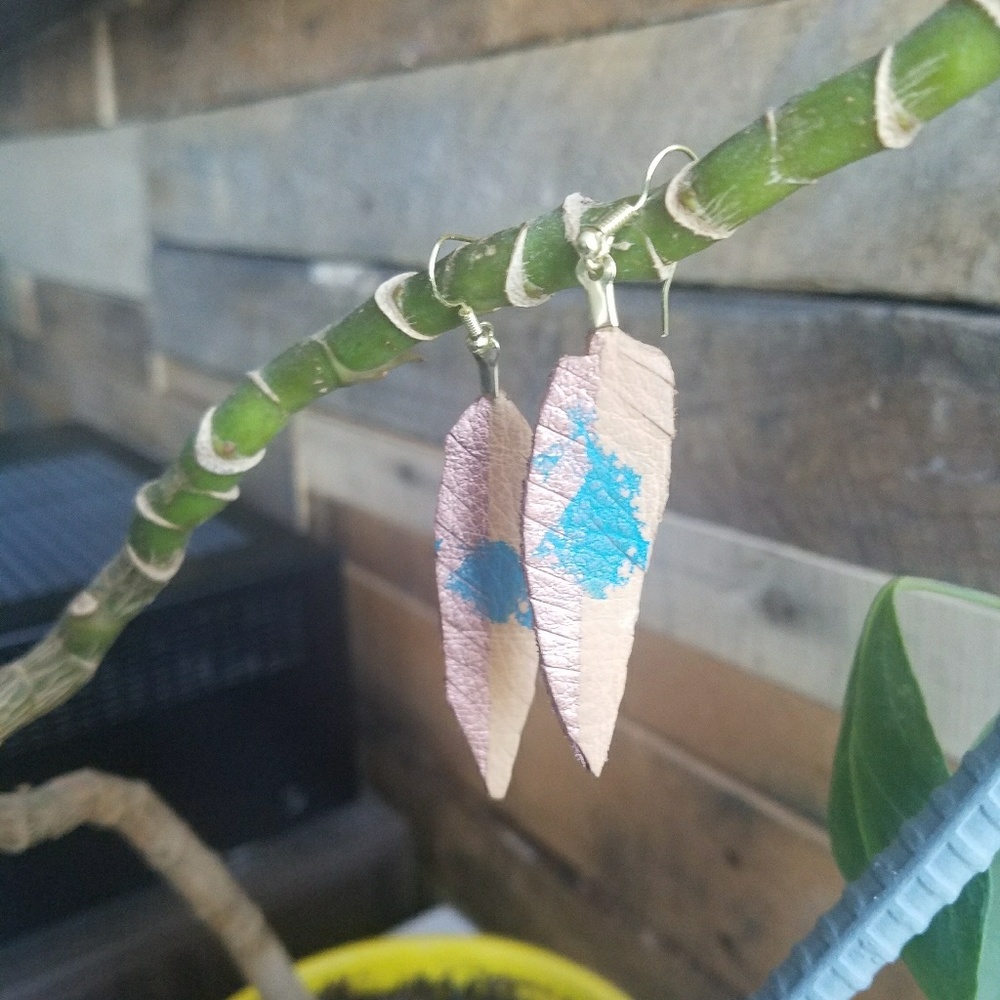 Leather boho earrings