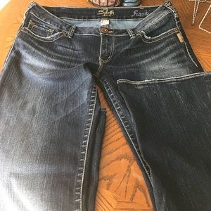 Silver Frankie  Boot Cut Low Rise Blue Jeans 34W