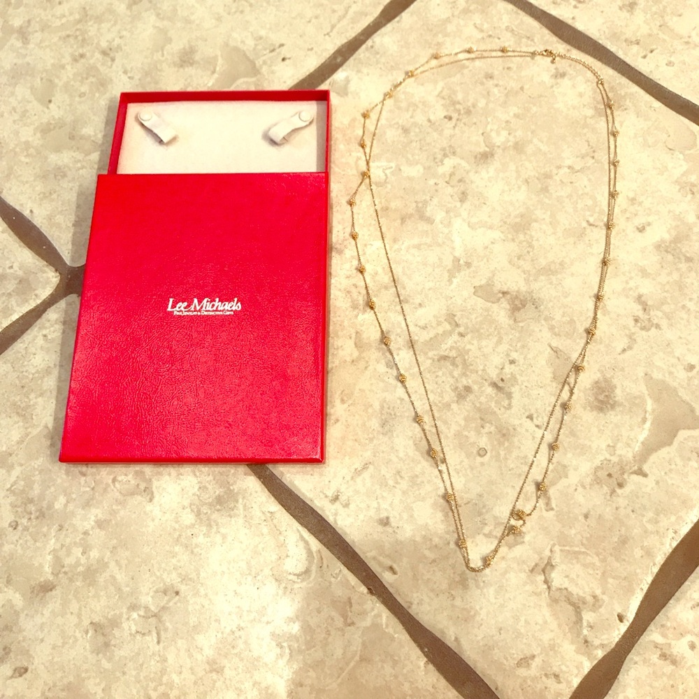 NWOT Yellow Gold Double Strand Necklace