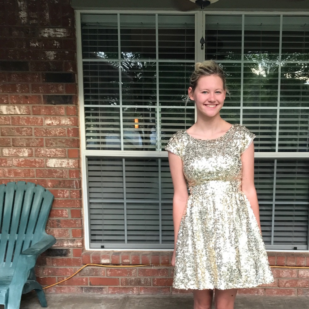 B. Darling Gold Sequin Dress