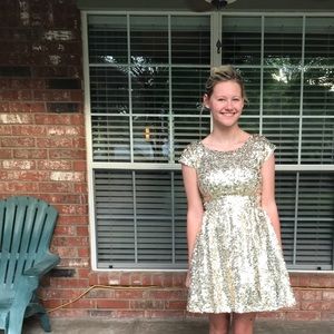 B. Darling Gold Sequin Dress