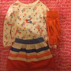 Away We Go Sweatshirt, Skirt, Leggings & Clips SET