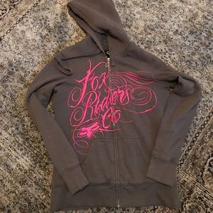 Fox Fleece Lined Zip-up Hoodie