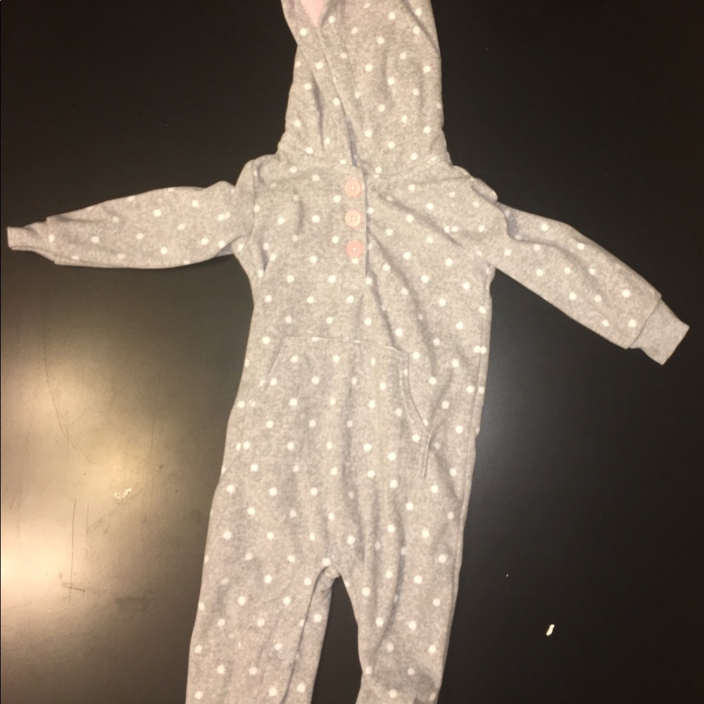 Carter's fleece one piece sweatsuit 12 m girl