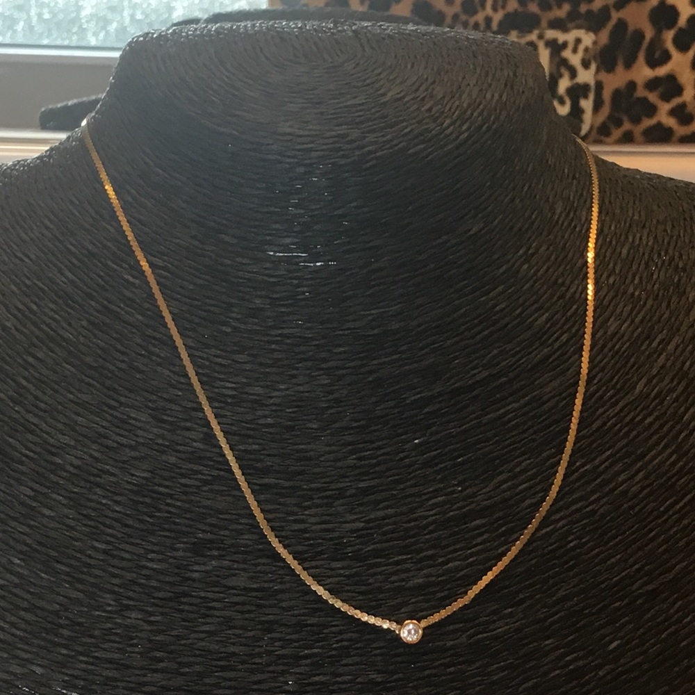 🌈 ❤️SALE! 14K Solitaire Necklace