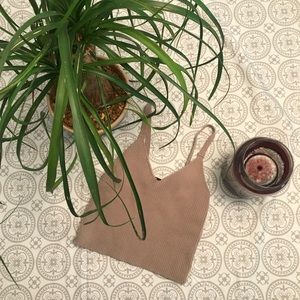 forever 21 stretch tan crop top