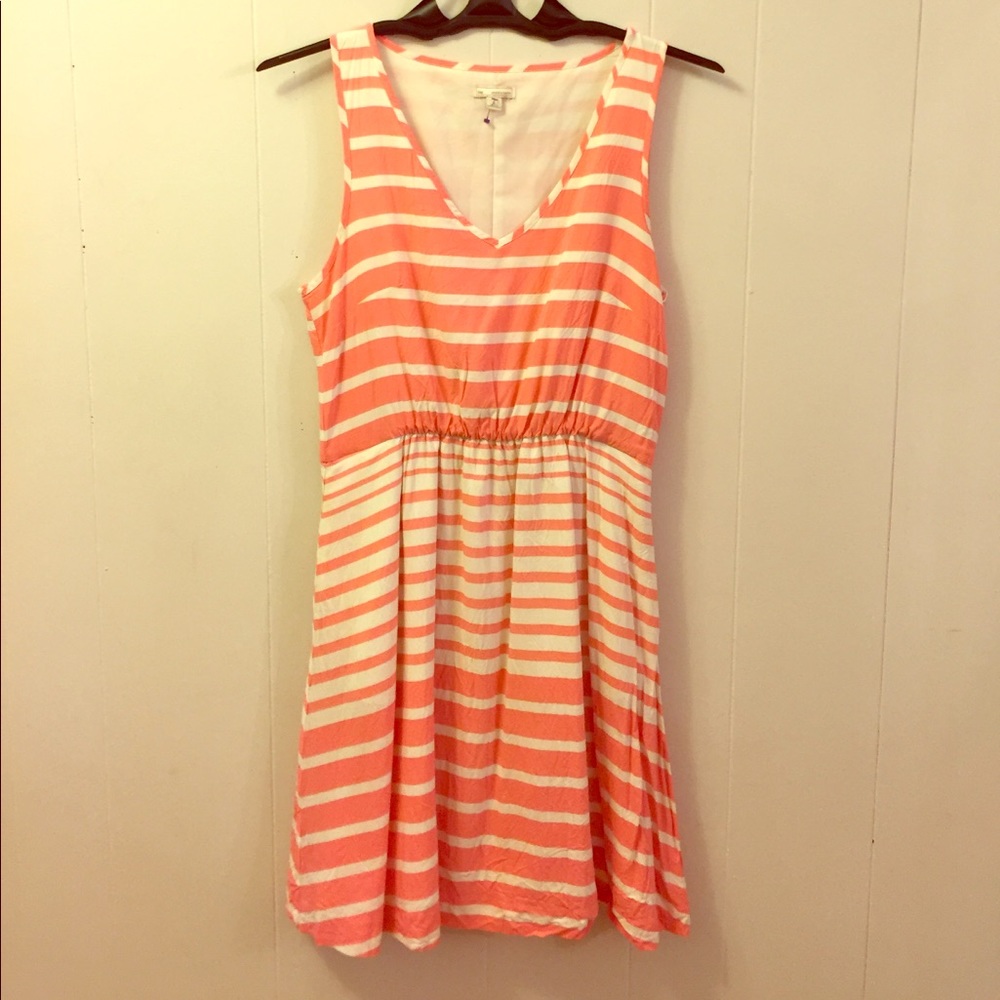 Pink and white striped sundress