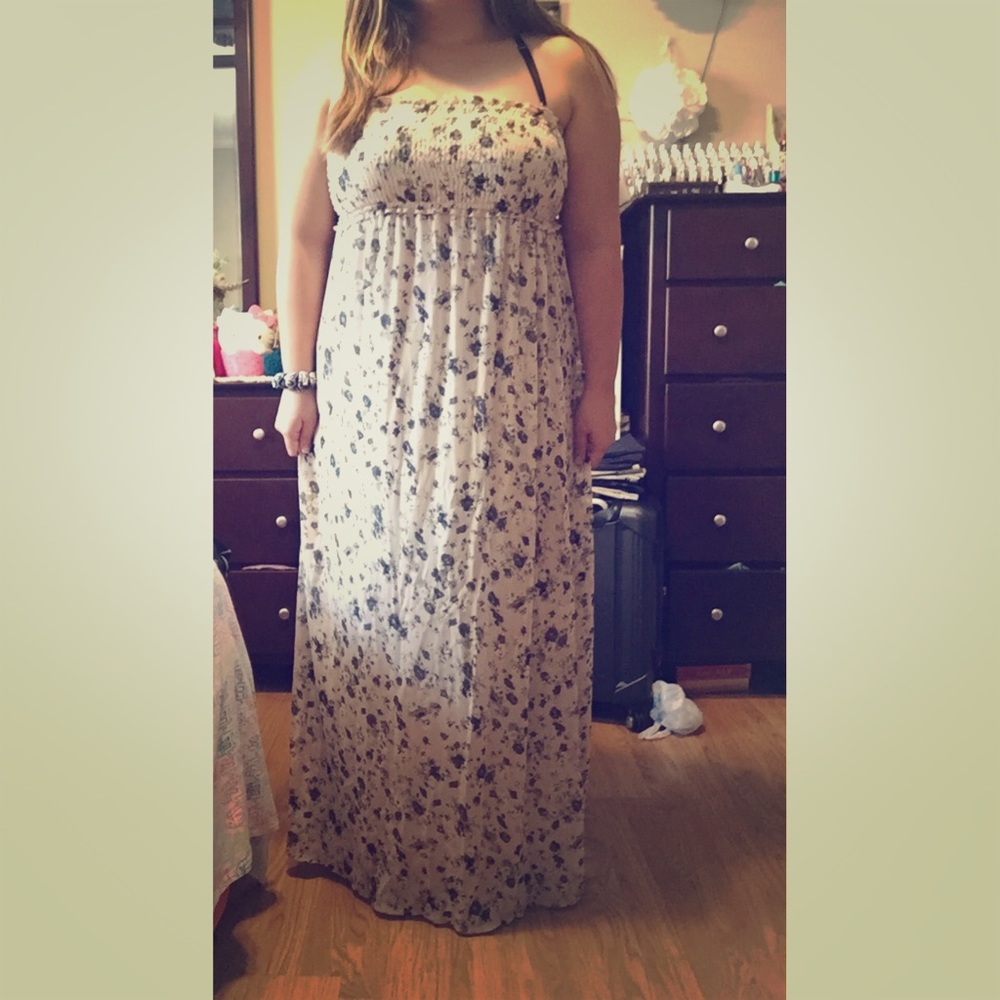 Forever 21 pink floral Maxi Dress