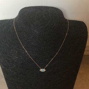 🌈 SALE 14K Turquoise & Diamond Evil Eye Necklace