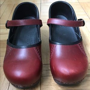 Red Dansko Mary Jane Clogs Size 40